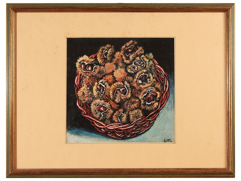 Renato Guttuso - Cesto di Castagne