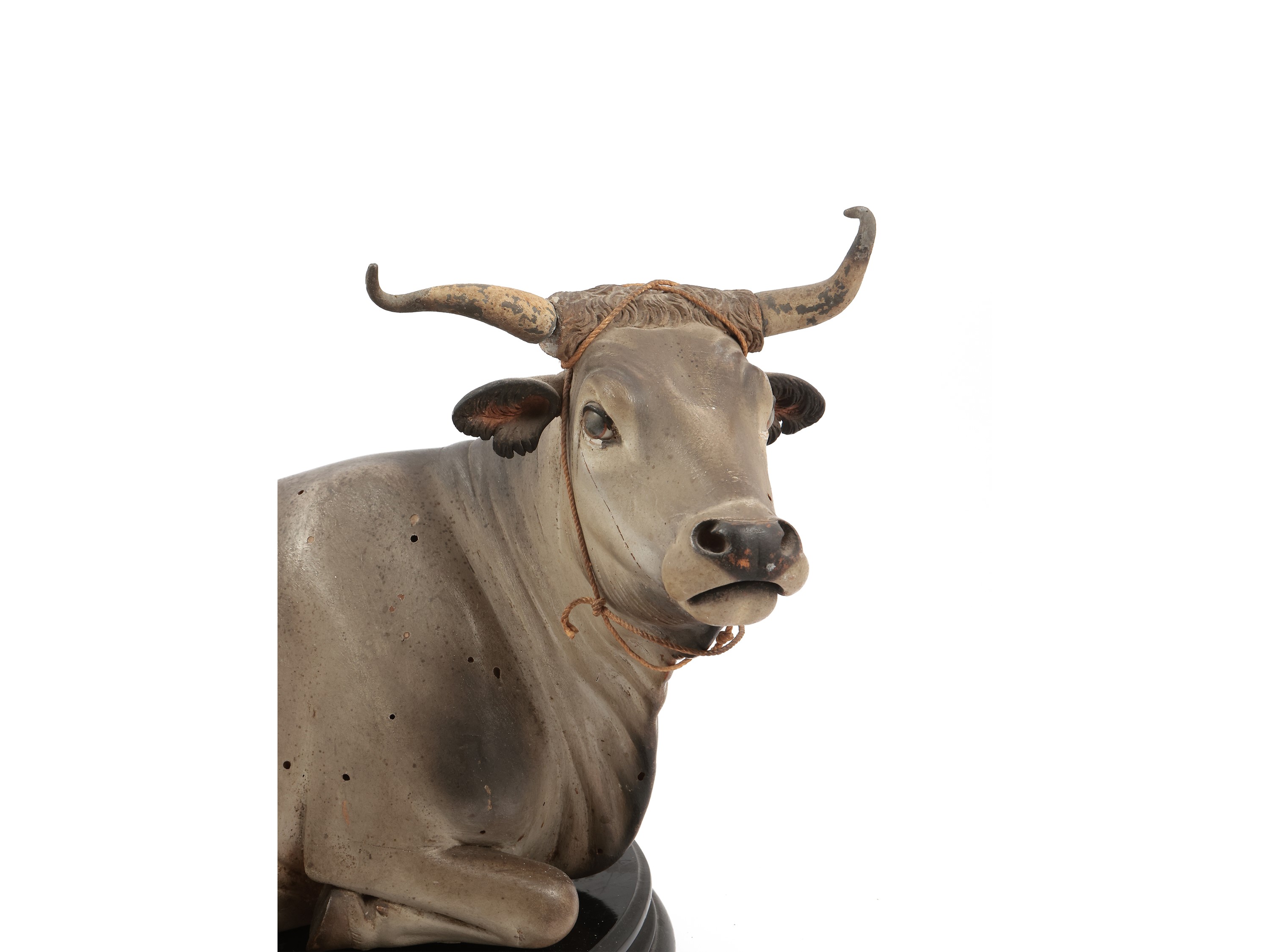 Bue da Presepe in Legno Laccato