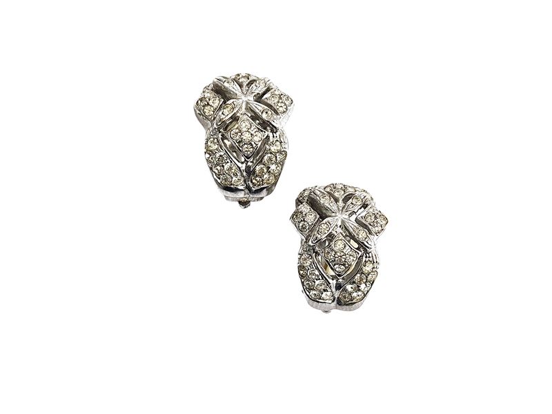 Orecchini a Clip in Argento 925 e Strass