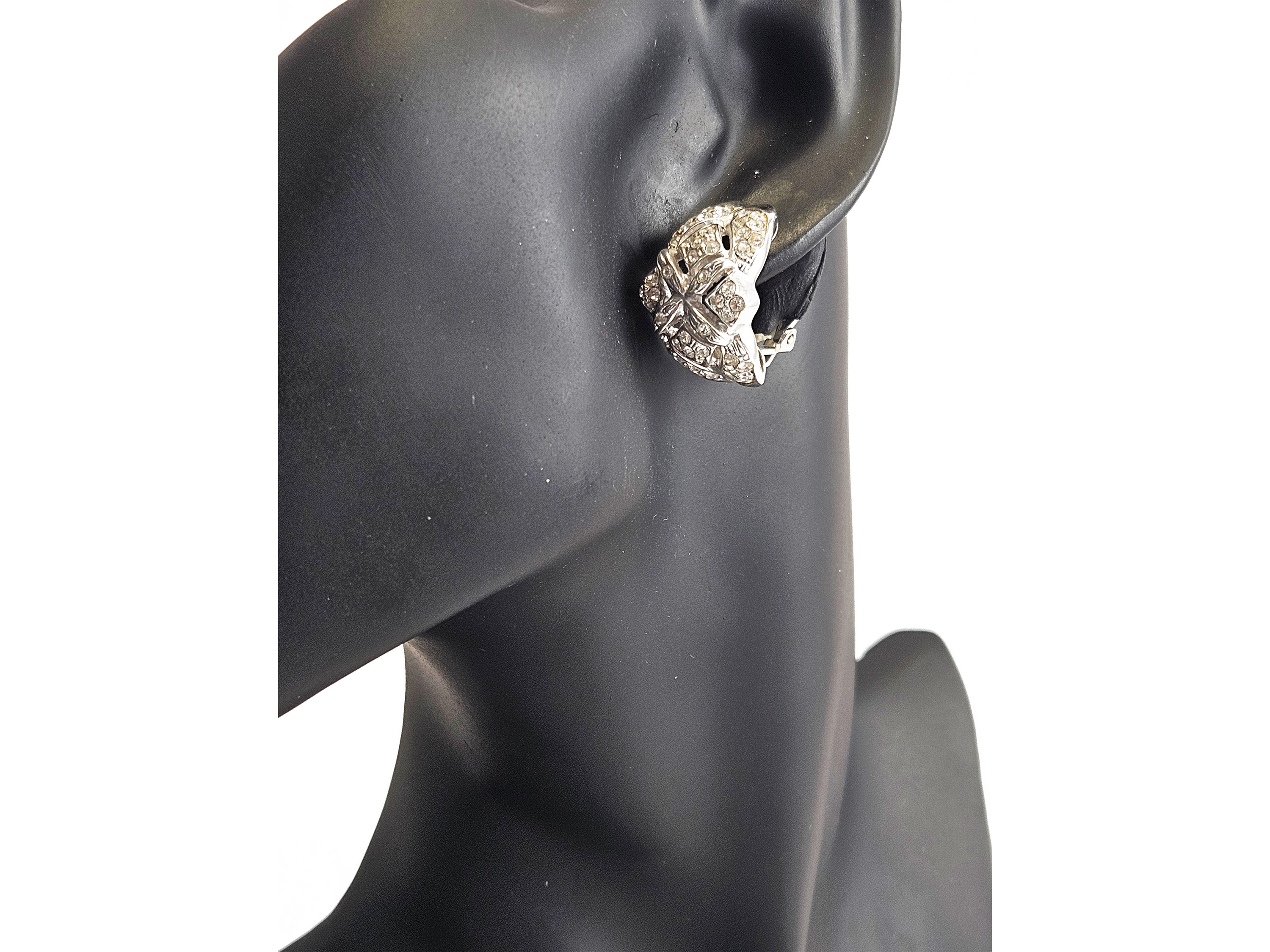 Orecchini a Clip in Argento 925 e Strass