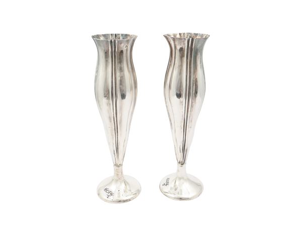 Pair of silver vases