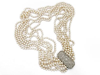 Collana Multifilo Degradé di Perle Simulate