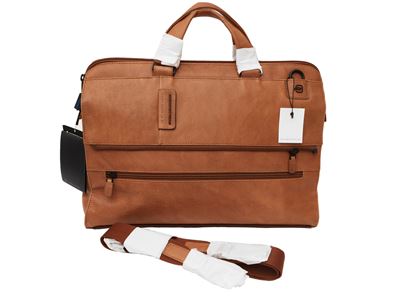 Piquadro, Borsa Ventriquattrore in Pelle Marrone