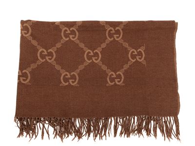 Gucci, Stola in Lana Fantasia Monogram
