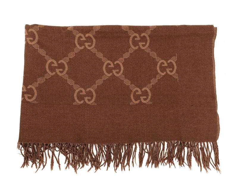 Gucci, Stola in Lana Fantasia Monogram