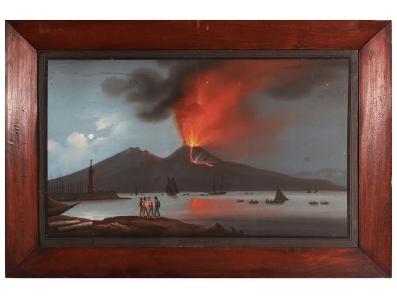 Scuola Napoletana del XIX Secolo - Eruzione del 1839 - Cenere del 1839