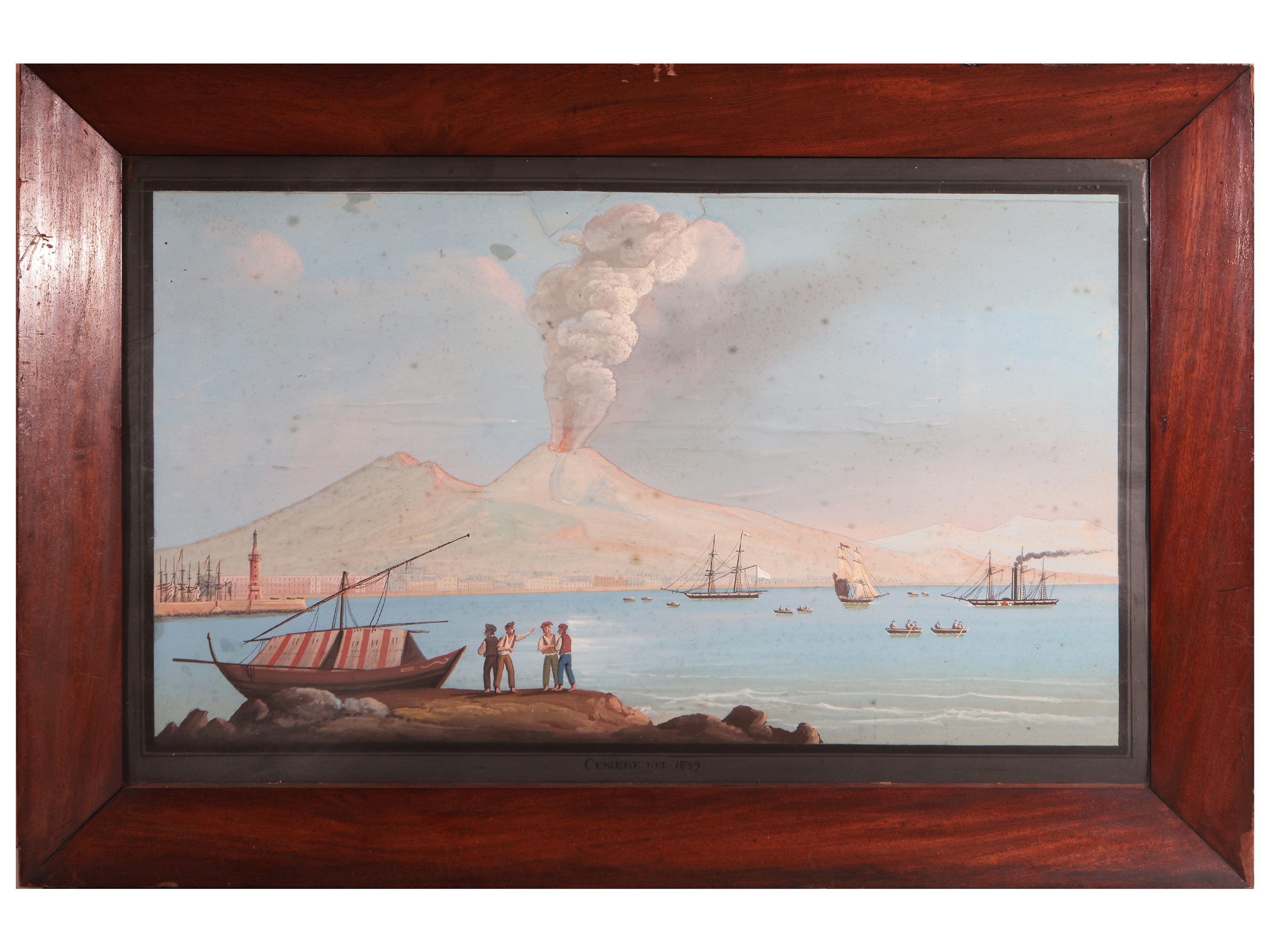 Scuola Napoletana del XIX Secolo - Eruzione del 1839 - Cenere del 1839