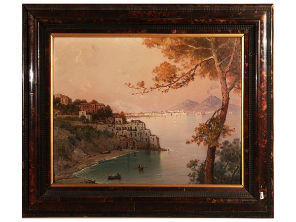 Salvatore Petruolo : View of Naples from Posillipo, 1938  - Auction Modern and Contemporary Art - Maison Bibelot - Casa d'Aste Firenze - Milano