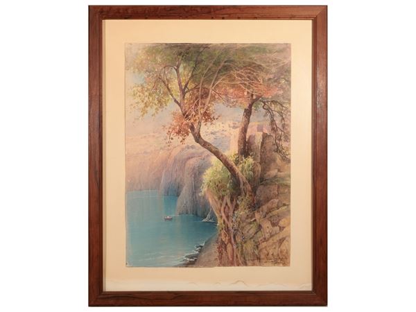 Salvatore Petruolo : Scorcio di costiera 1926  - Auction Modern and Contemporary Art - Maison Bibelot - Casa d'Aste Firenze - Milano