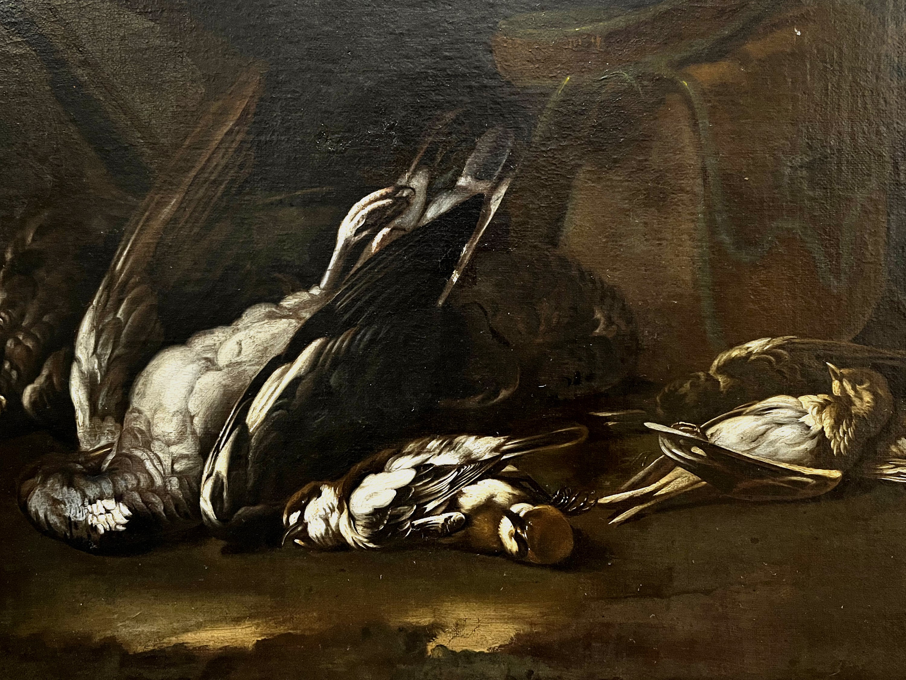 Natura morta con uva, cacciagione e carniere