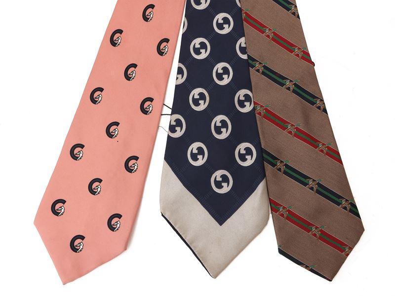 Gucci, Tre Cravatte in Seta,