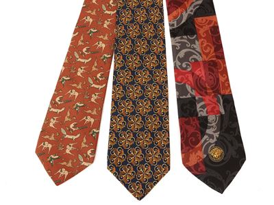 Tre Cravatte in Seta, Ferragamo e Versace