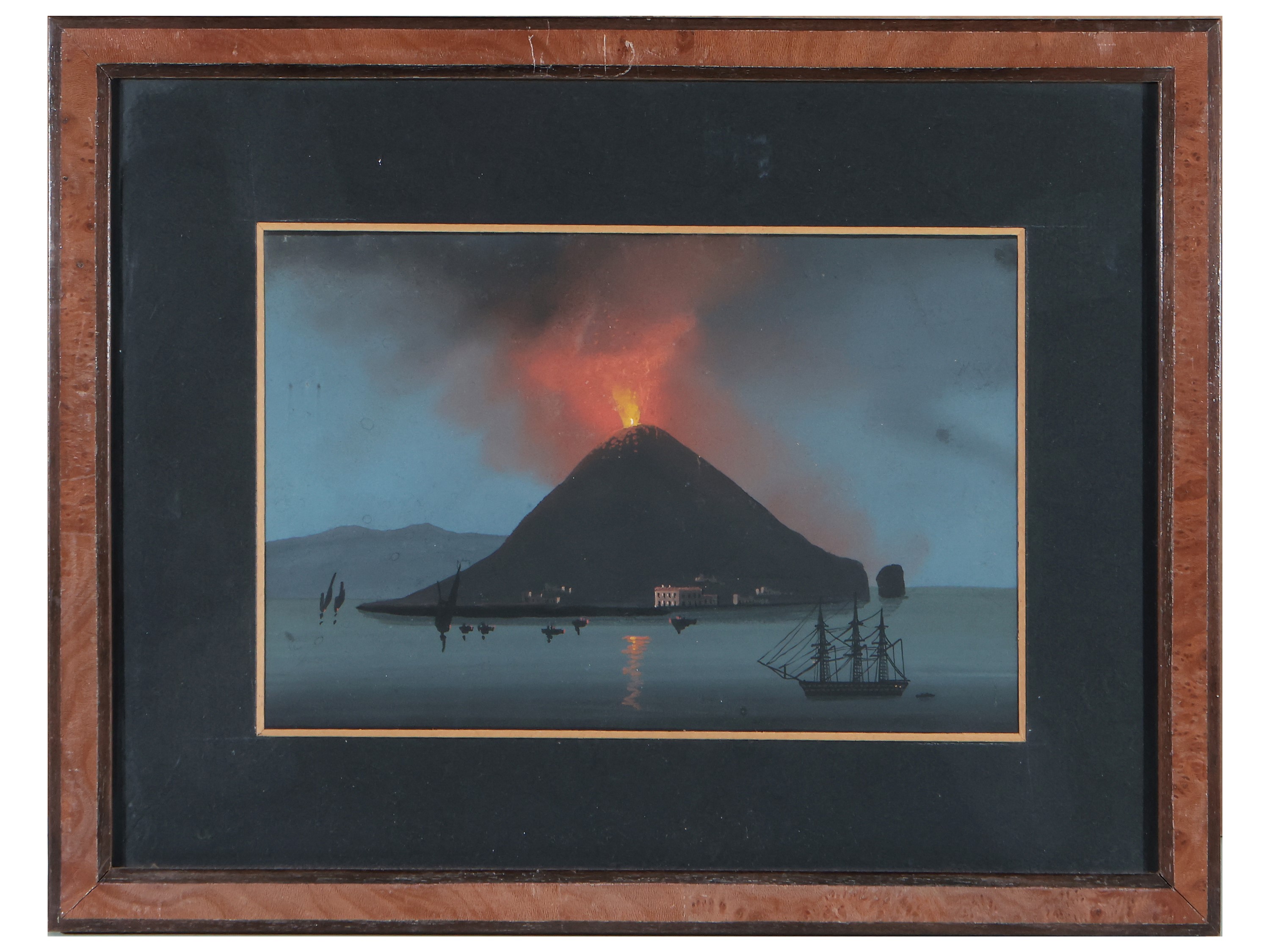 Scuola Napoletana della Fine del XIX/inizio del XX Secolo - Eruzione dello Stromboli di Giorno - ...