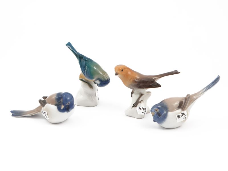 Assortimento di Uccellini in Porcellana, Royal Copenaghen e Nymphenburg
