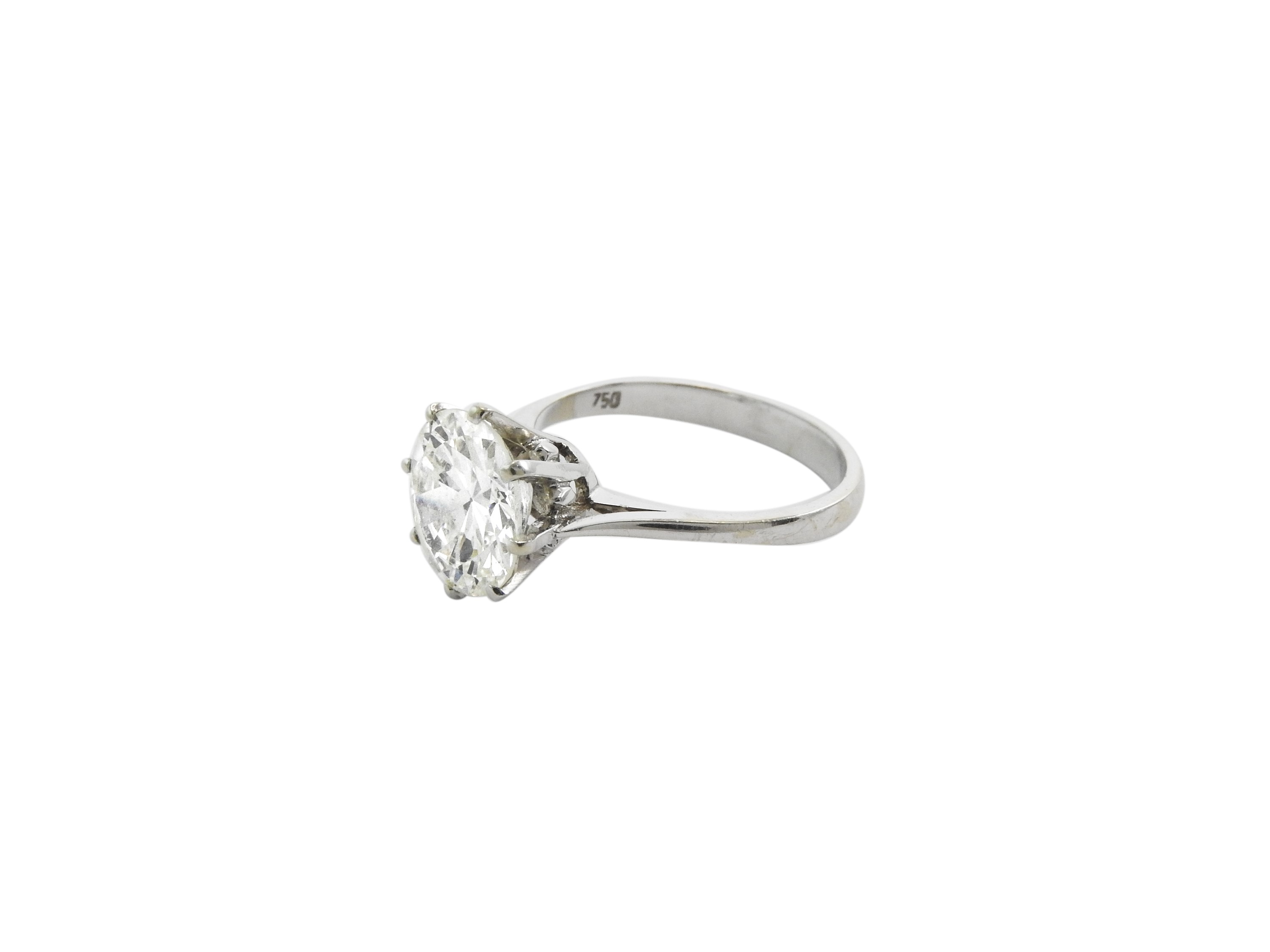 Anello Solitario in Oro Bianco con Diamante