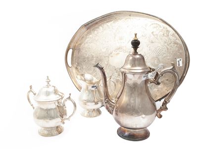 Set da Caffè in Metallo Argentato