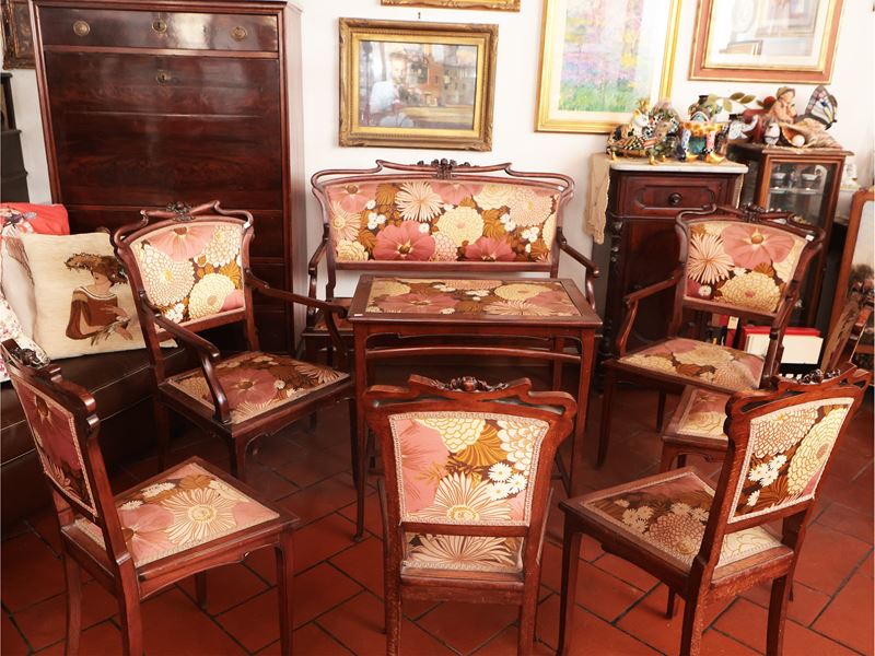 Finimento da Salotto Art Nouveau in Mogano