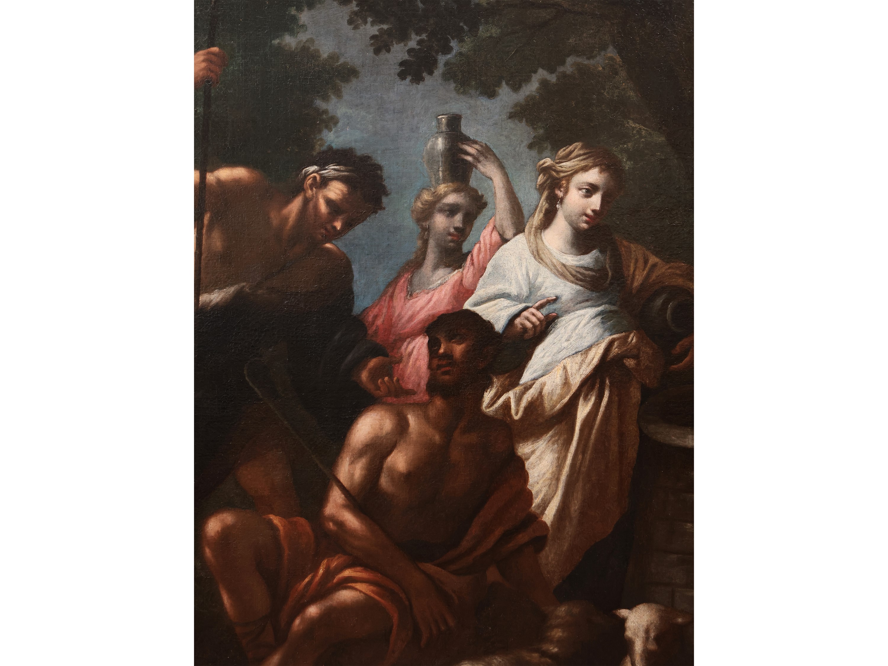 Cerchia di Luca Giordano - Rachele e Giacobbe al Pozzo