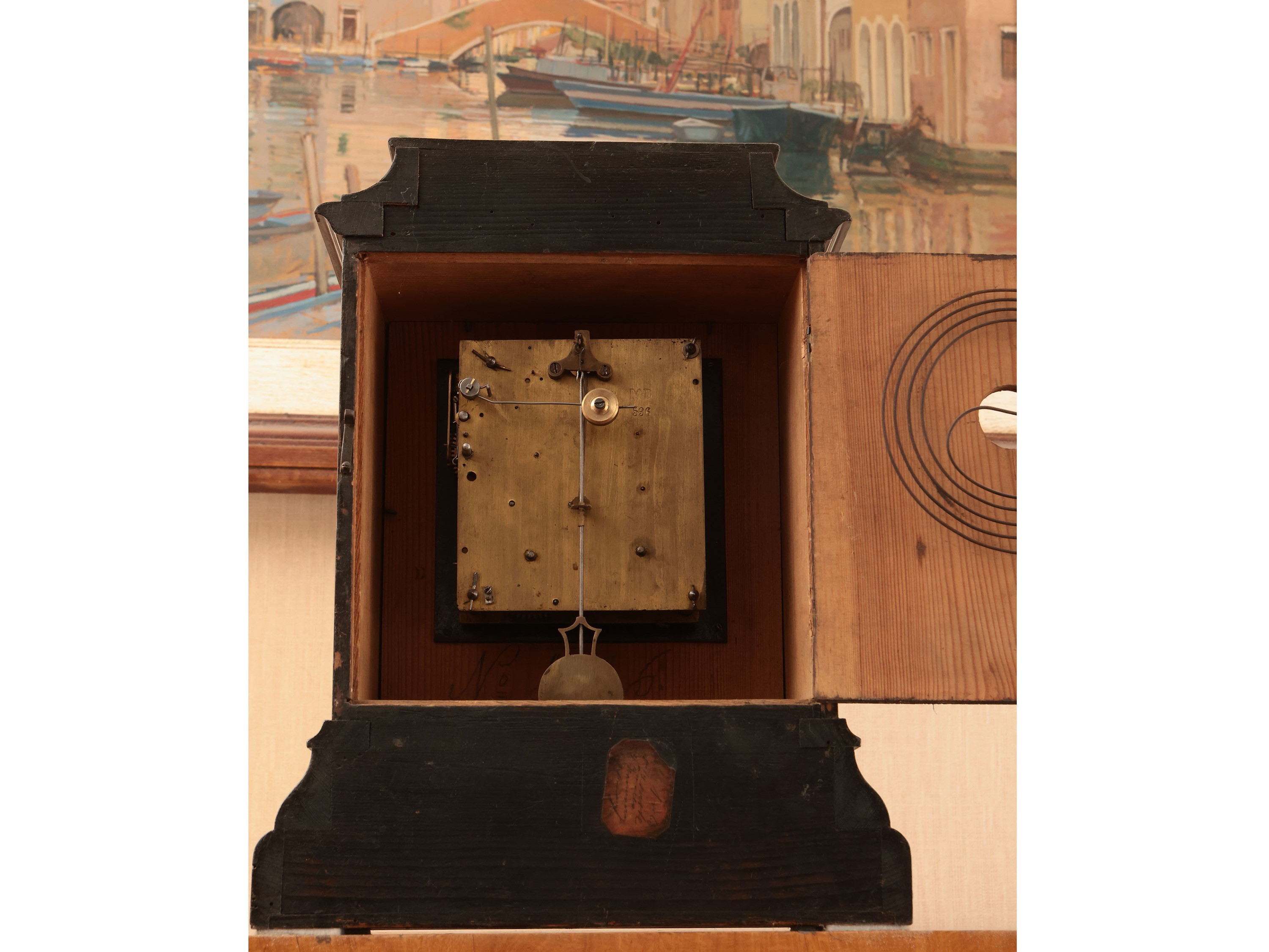 Orologio da Tavolo in Legno Ebanizzato