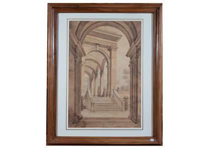Scorcio di Loggiato con Personaggi