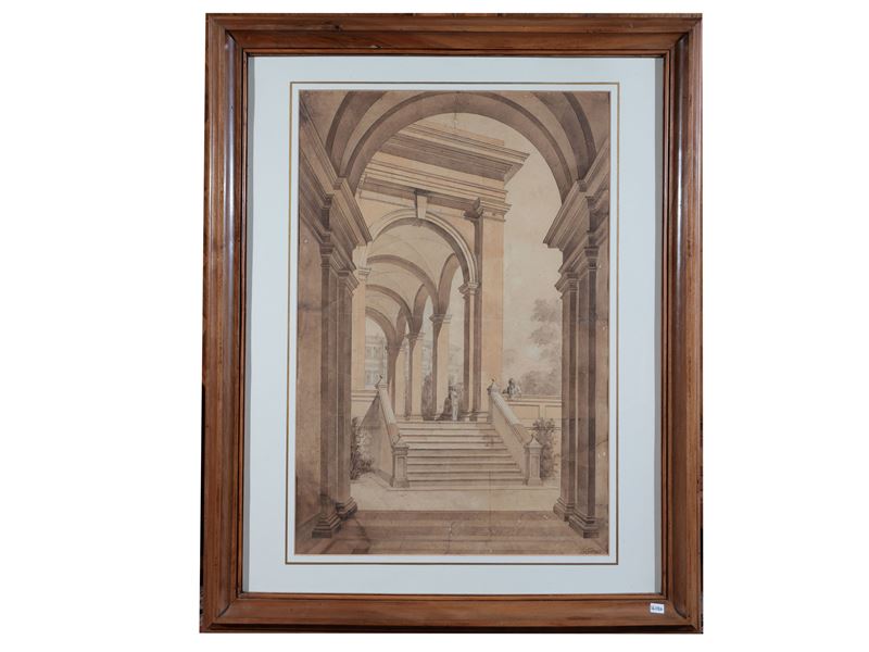 Scorcio di Loggiato con Personaggi