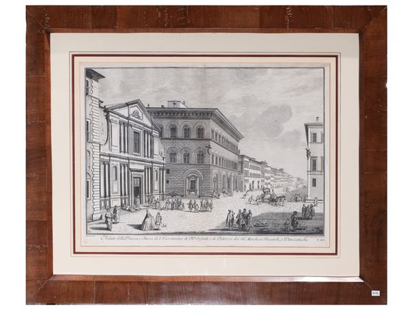 Giuseppe Zocchi - View of the Square and Church of San Giovannino dei PP. Jesuits [...], 1744