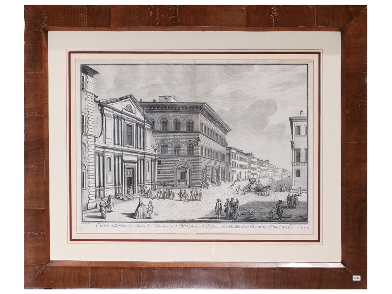 Giuseppe Zocchi - Veduta della Piazza e Chiesa di San Giovannino dei Pp. Gesuiti [...], 1744