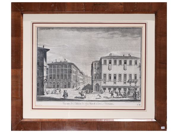 Giuseppe Zocchi - View of the Palaces of Mr. and March. Corsi, and Viviani, 1744