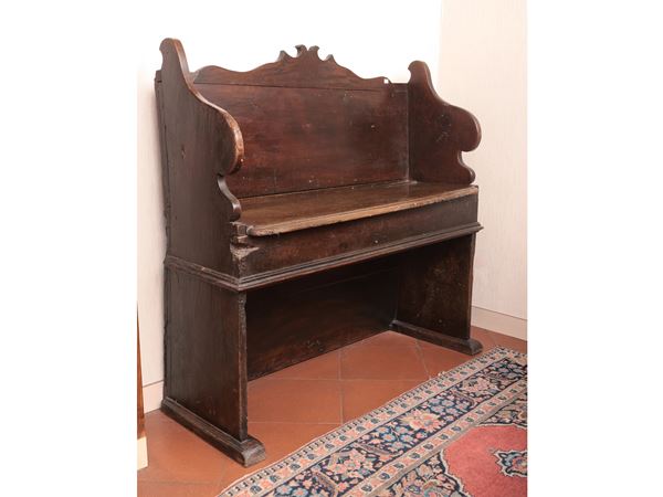 Bench in walnut and soft wood