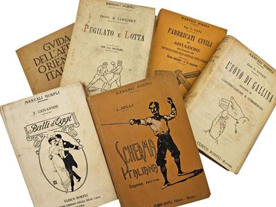 Lotto di Cinque Manuali Hoepli, con Legature Originali
