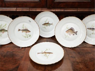 Serie di Sei Piatti da Pesce in Porcellana, Richard Ginori