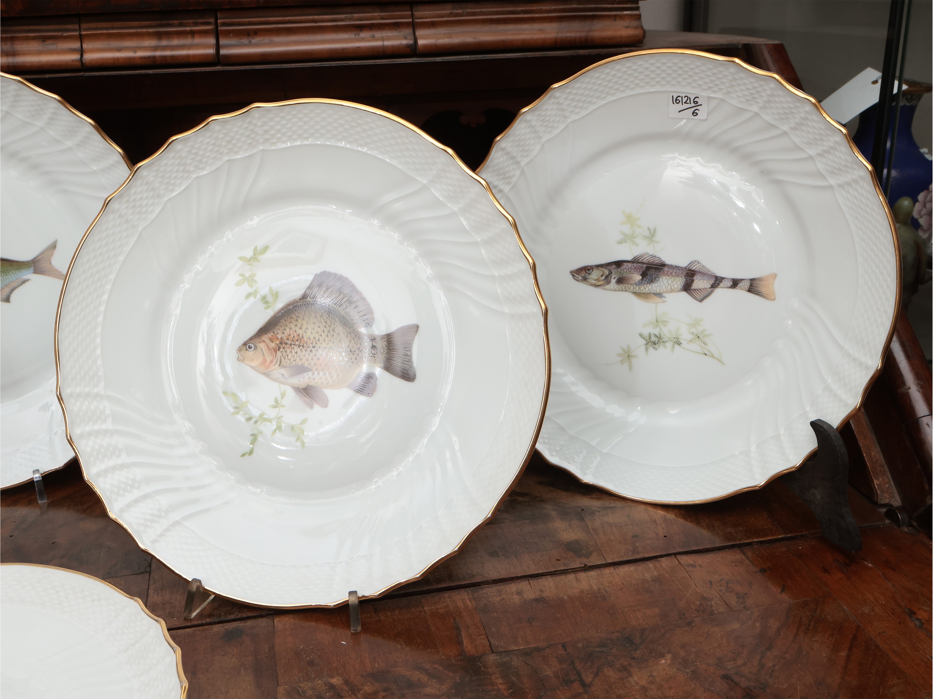Serie di Sei Piatti da Pesce in Porcellana, Richard Ginori