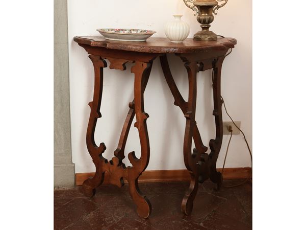 Small half table in walnut