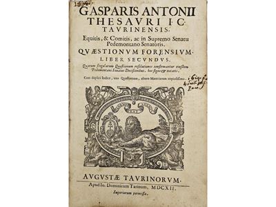 Gasparis Antonii Thesauri I. C. Equitis, & Comitis