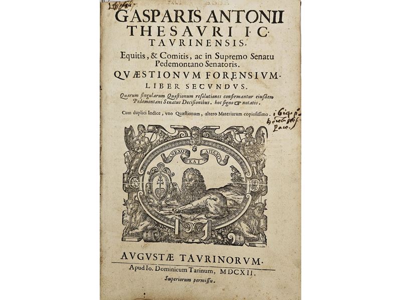 Gaspare Antonio Tesauro - Gasparis Antonii Thesauri I. C. Equitis, & Comitis