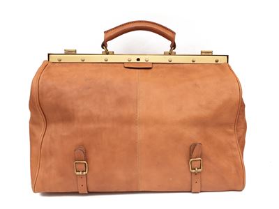 Due Borse Doctor Bag da Viaggio in Pelle Nocciola