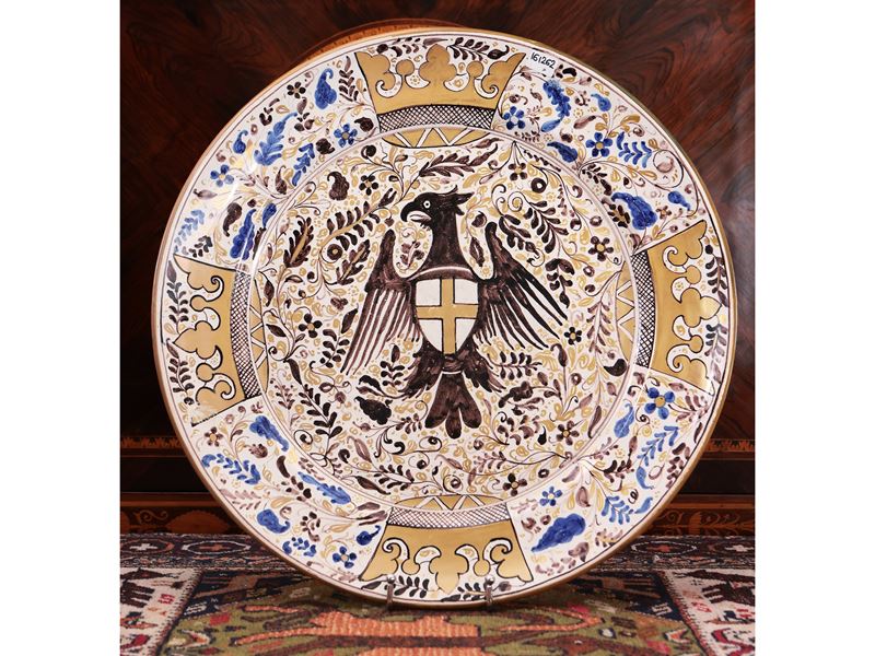 Piatto da parata in terracotta invetriata, Cantagalli