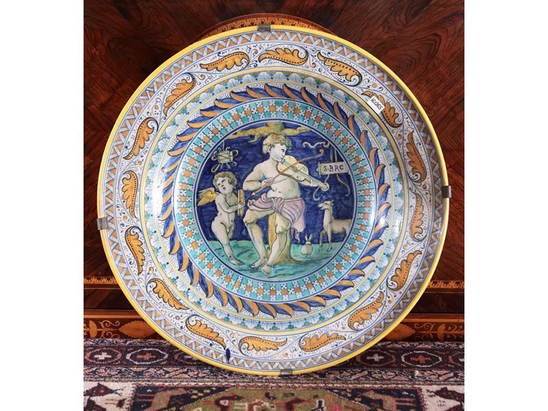 Piatto da parata in terracotta invetriata, Cantagalli