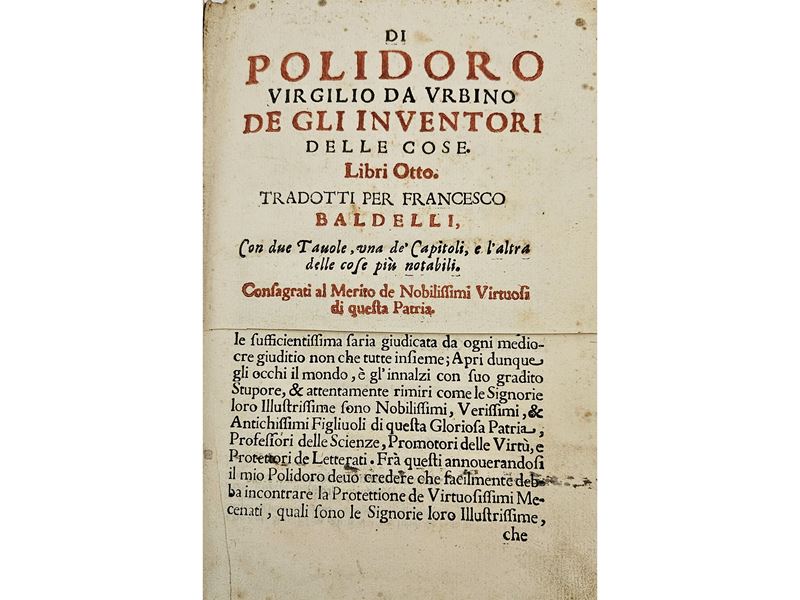 Polidoro Vergilio - Di Polidoro Virgilio da Vrbino De gli Inventori delle Cose