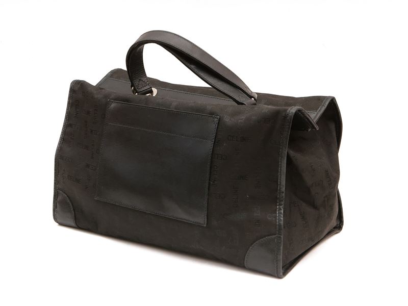 Celine, Borsa a Mano Nera in Tessuto