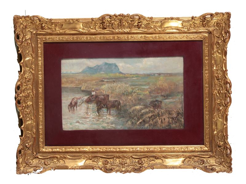 Giulio Aristide Sartorio - Cavalli Lungo il Fiume
