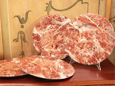 Serie di Dodici Sottopiatti in Ceramica Smaltata D'este