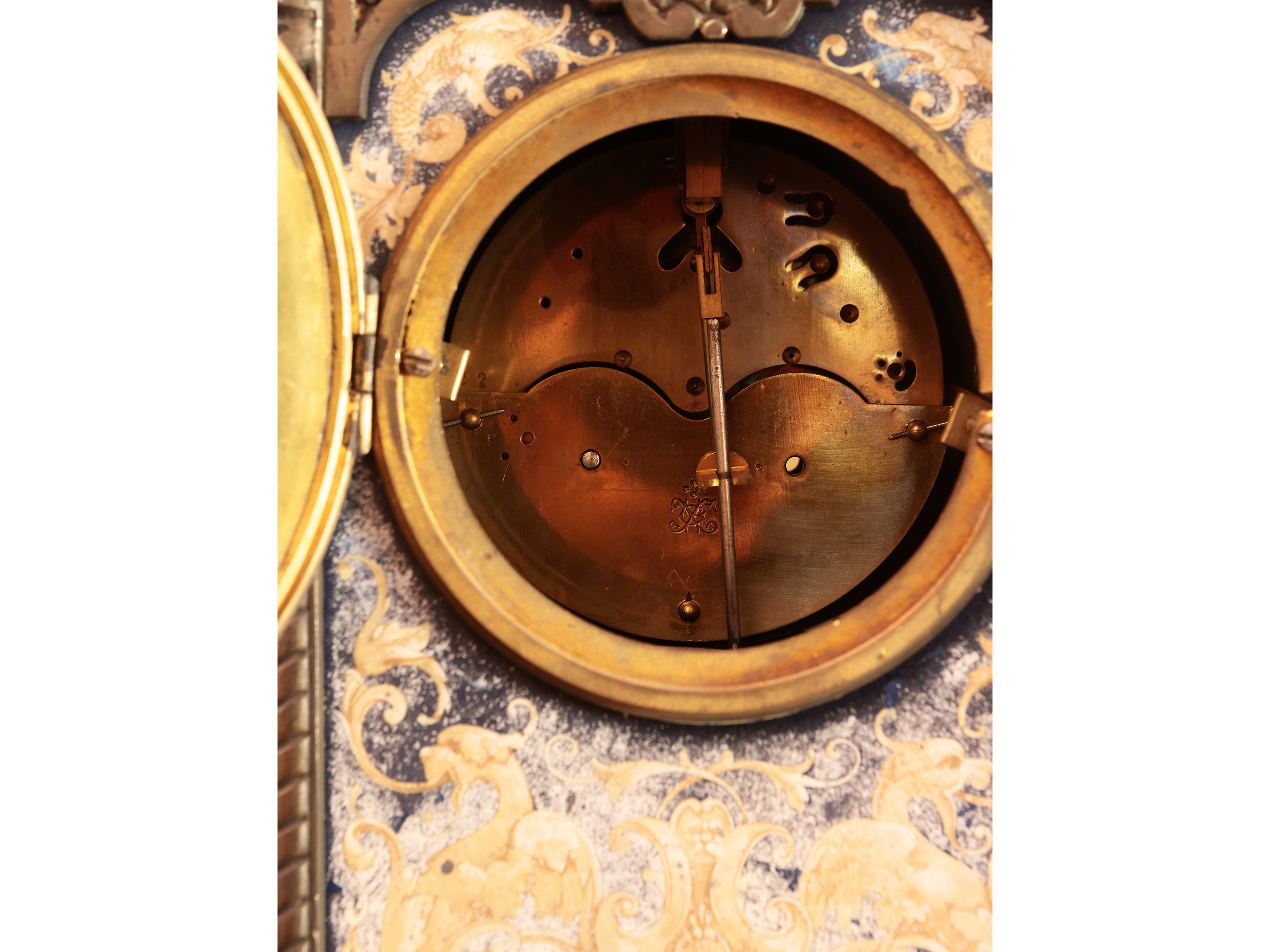 Orologio da Tavolo in Metallo e Smalto