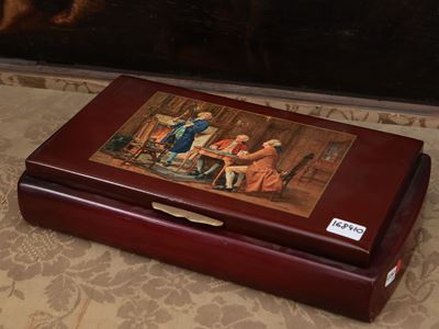 Scatola da Bridge Vintage in Legno Laccato