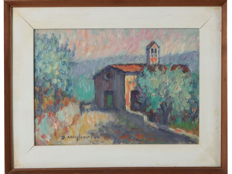 Dino Migliorini - Paesaggio con Chiesa