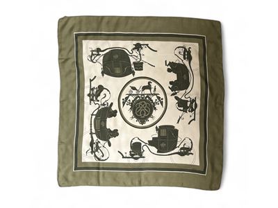 Hermès, Foulard in Seta "ex Libris" di Hugo Grygkar