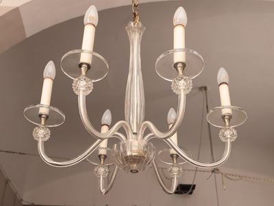 Lampadario in Cristallo Trasparente, Poggi