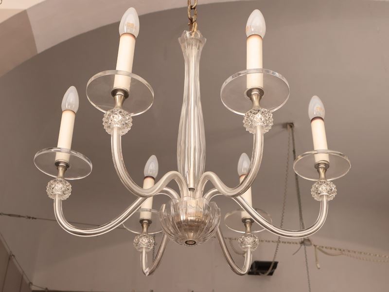 Lampadario in Cristallo Trasparente, Poggi