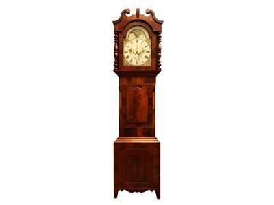 Orologio a Torre Impiallacciato in Piuma di Mogano, John Telford