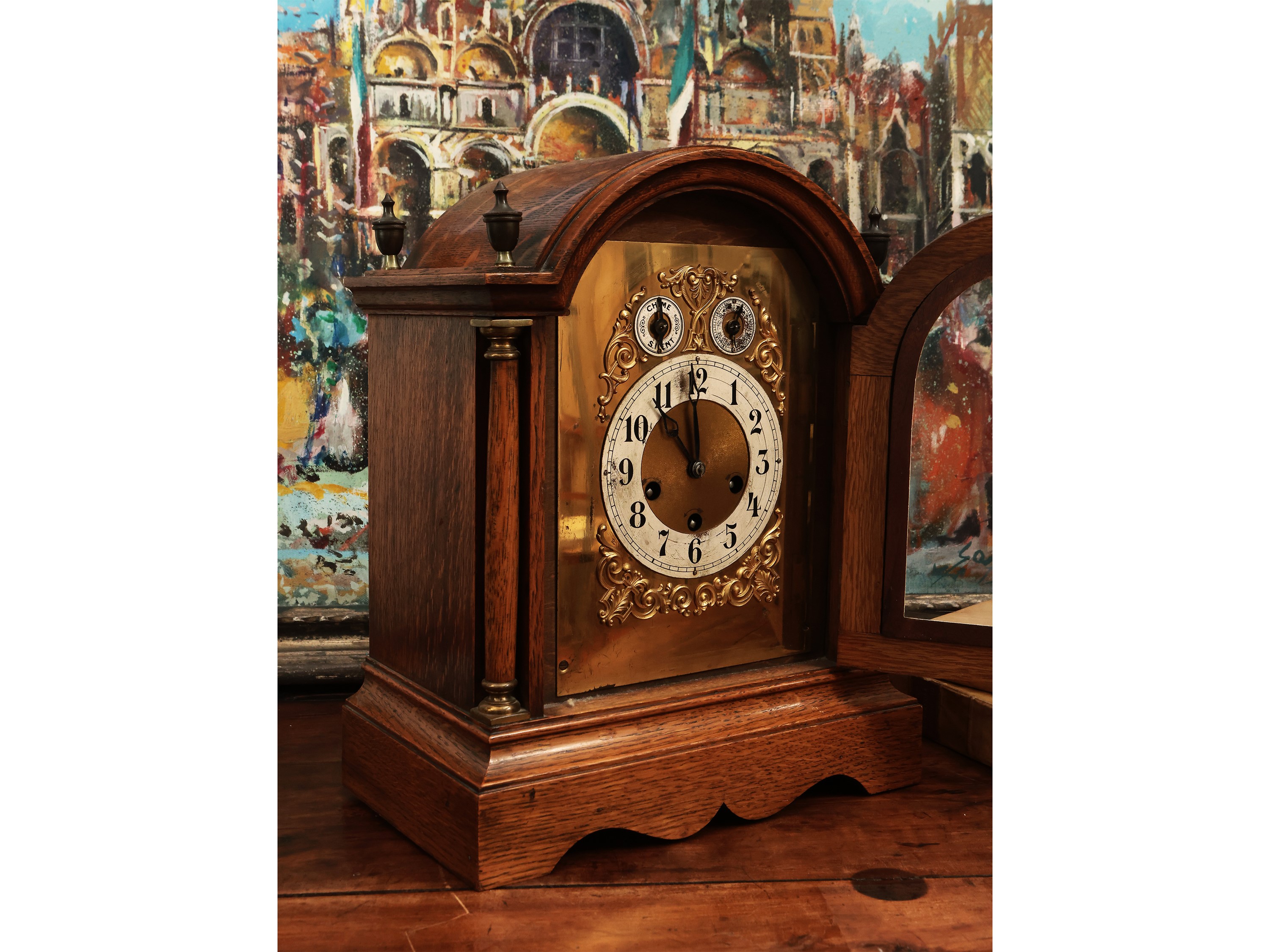 Orologio da tavolo in rovere